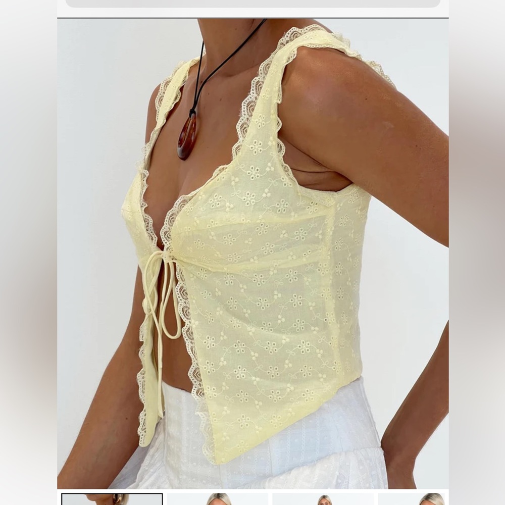NWT Princess Polly Merrelle Top Lemon